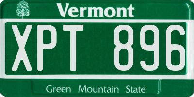 VT license plate XPT896