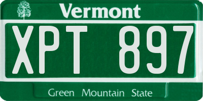 VT license plate XPT897
