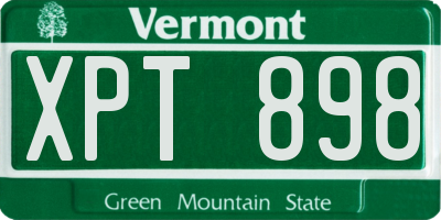 VT license plate XPT898