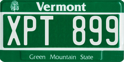 VT license plate XPT899