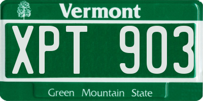 VT license plate XPT903