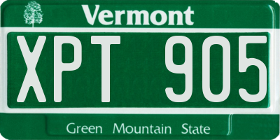 VT license plate XPT905