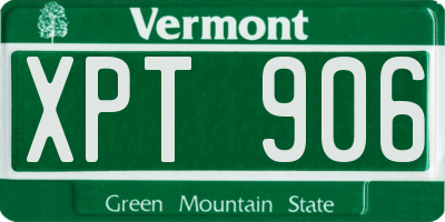 VT license plate XPT906