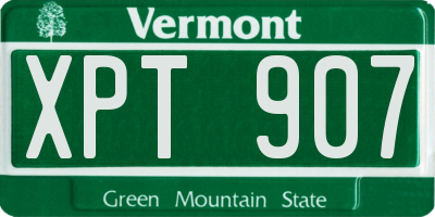 VT license plate XPT907