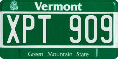 VT license plate XPT909