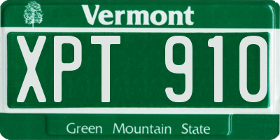 VT license plate XPT910