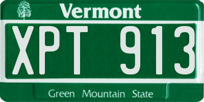 VT license plate XPT913