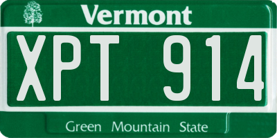 VT license plate XPT914