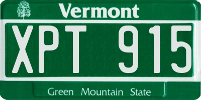 VT license plate XPT915