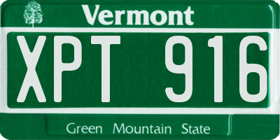 VT license plate XPT916