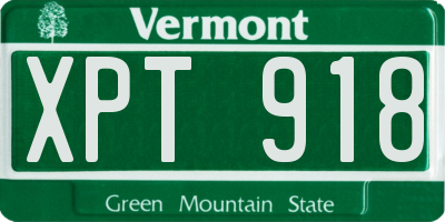 VT license plate XPT918