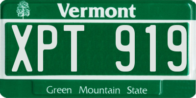 VT license plate XPT919