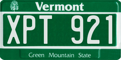 VT license plate XPT921