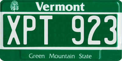 VT license plate XPT923
