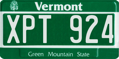 VT license plate XPT924