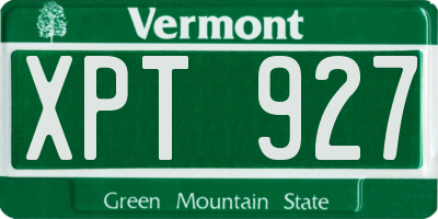 VT license plate XPT927
