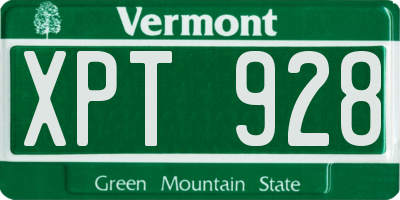 VT license plate XPT928