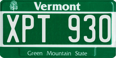 VT license plate XPT930