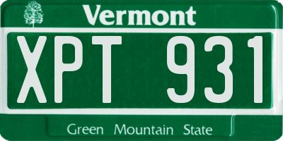 VT license plate XPT931