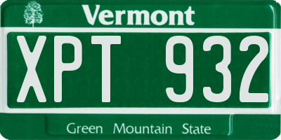 VT license plate XPT932
