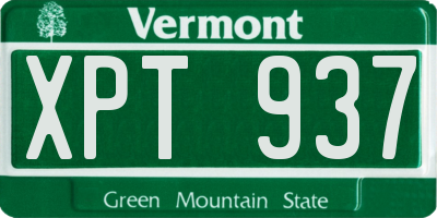 VT license plate XPT937