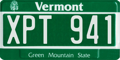 VT license plate XPT941