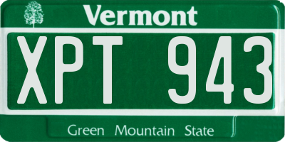 VT license plate XPT943