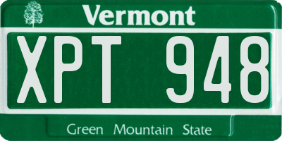 VT license plate XPT948