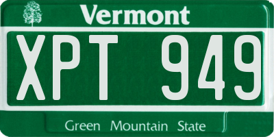 VT license plate XPT949