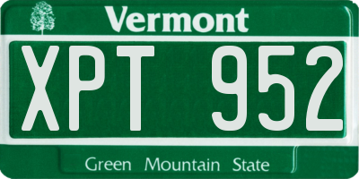 VT license plate XPT952