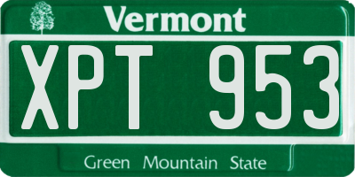 VT license plate XPT953