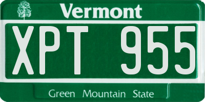 VT license plate XPT955