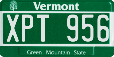 VT license plate XPT956
