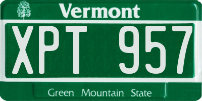 VT license plate XPT957