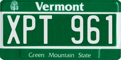 VT license plate XPT961