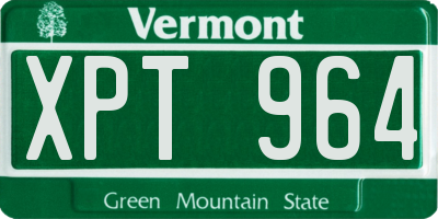 VT license plate XPT964
