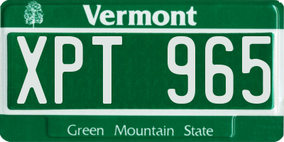 VT license plate XPT965