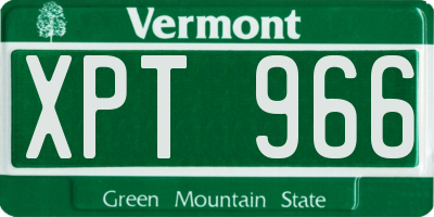 VT license plate XPT966