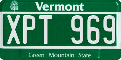 VT license plate XPT969
