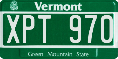 VT license plate XPT970