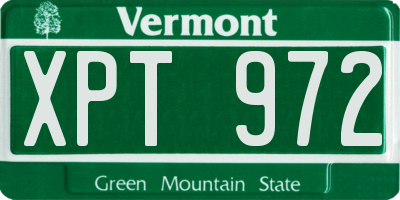 VT license plate XPT972