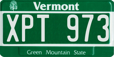 VT license plate XPT973