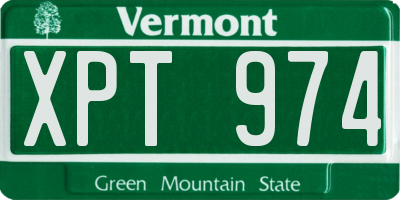 VT license plate XPT974