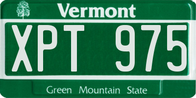 VT license plate XPT975