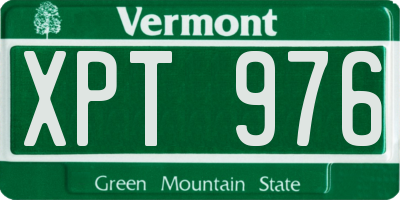 VT license plate XPT976