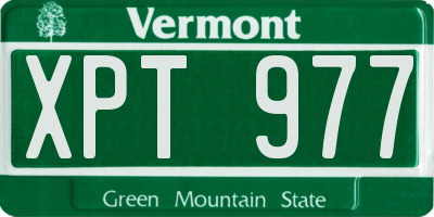 VT license plate XPT977