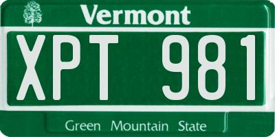 VT license plate XPT981