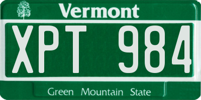 VT license plate XPT984