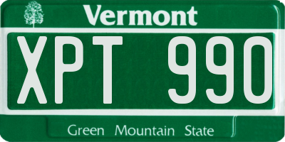 VT license plate XPT990