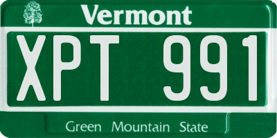 VT license plate XPT991